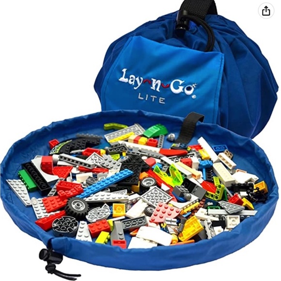 Lay-n-Go 2-in-1 Portable Drawstring Toys Storage Organizer and Play Mat - 18โ Sz - Picture 1 of 6